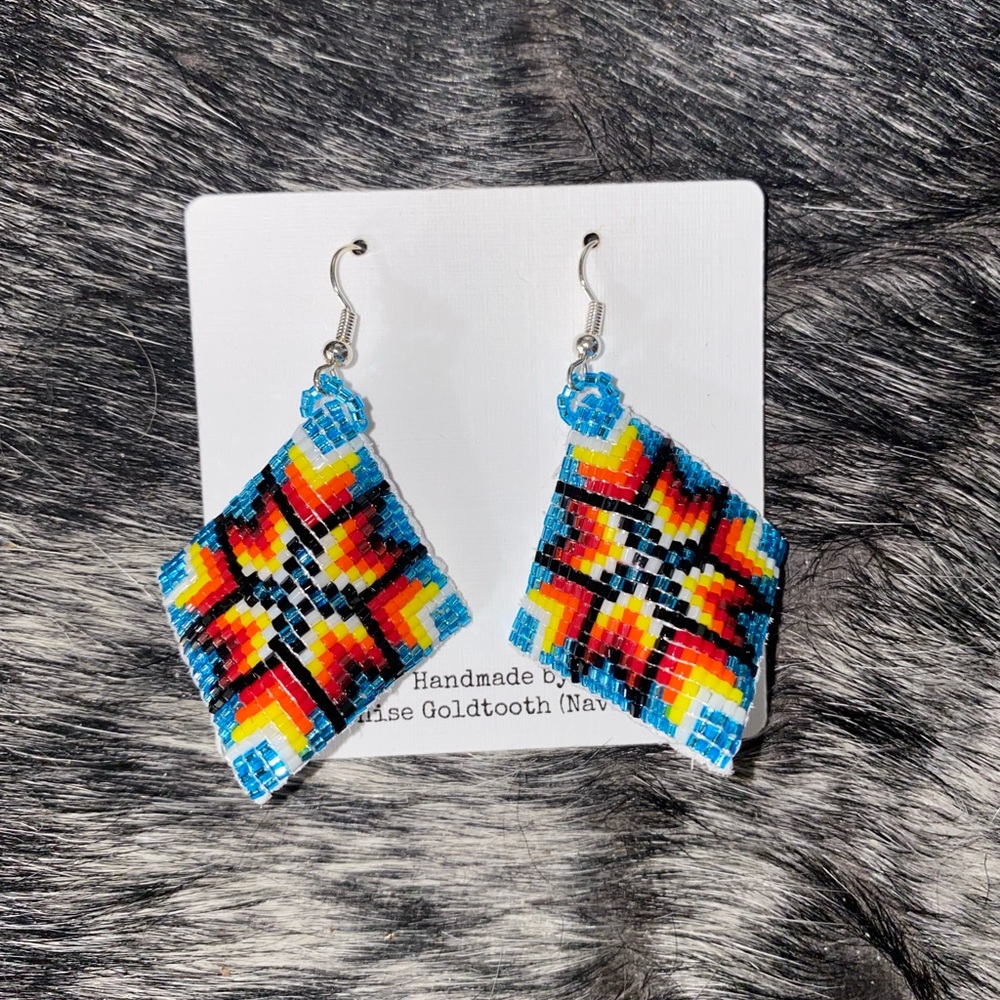 Denise Goldtooth Navajo Beaded Earrings